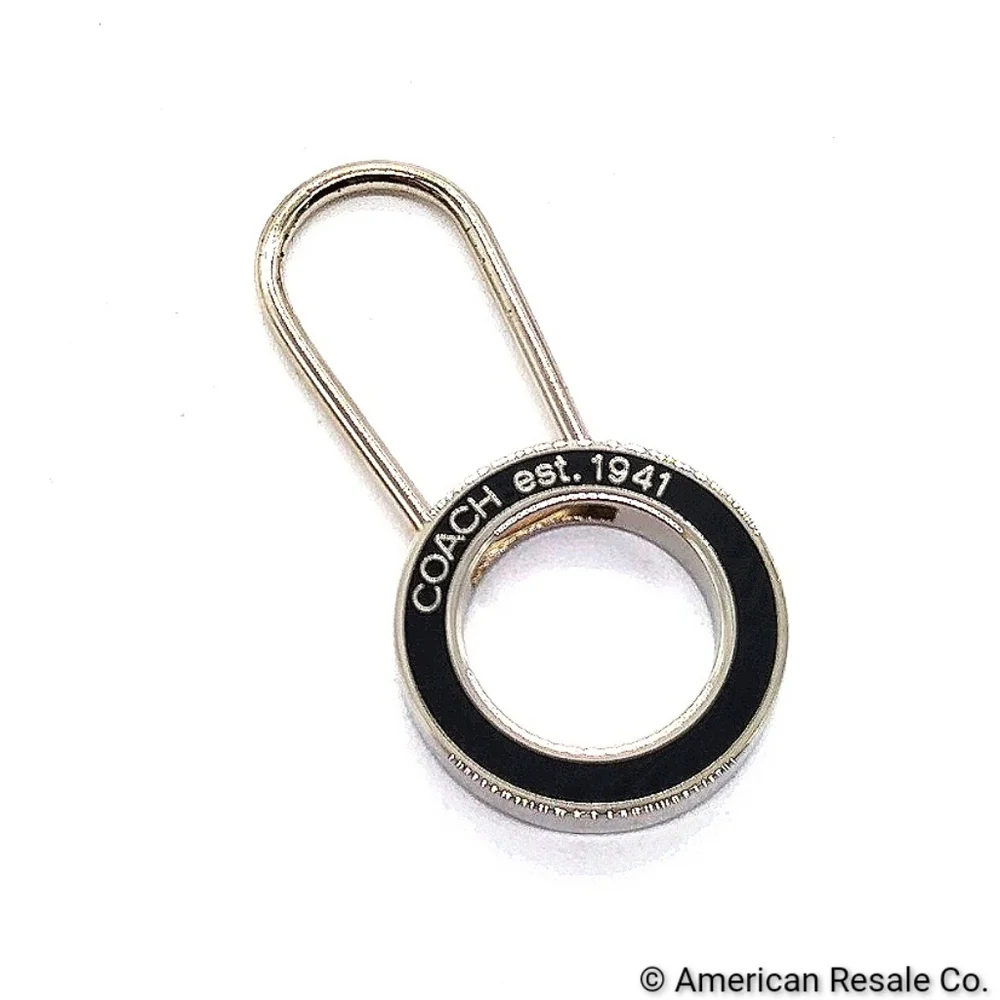 JUST IN! COACH Vintage Black Enamel Pinch Lock Locket Keychain FOB purse charm - Picture 3 of 7